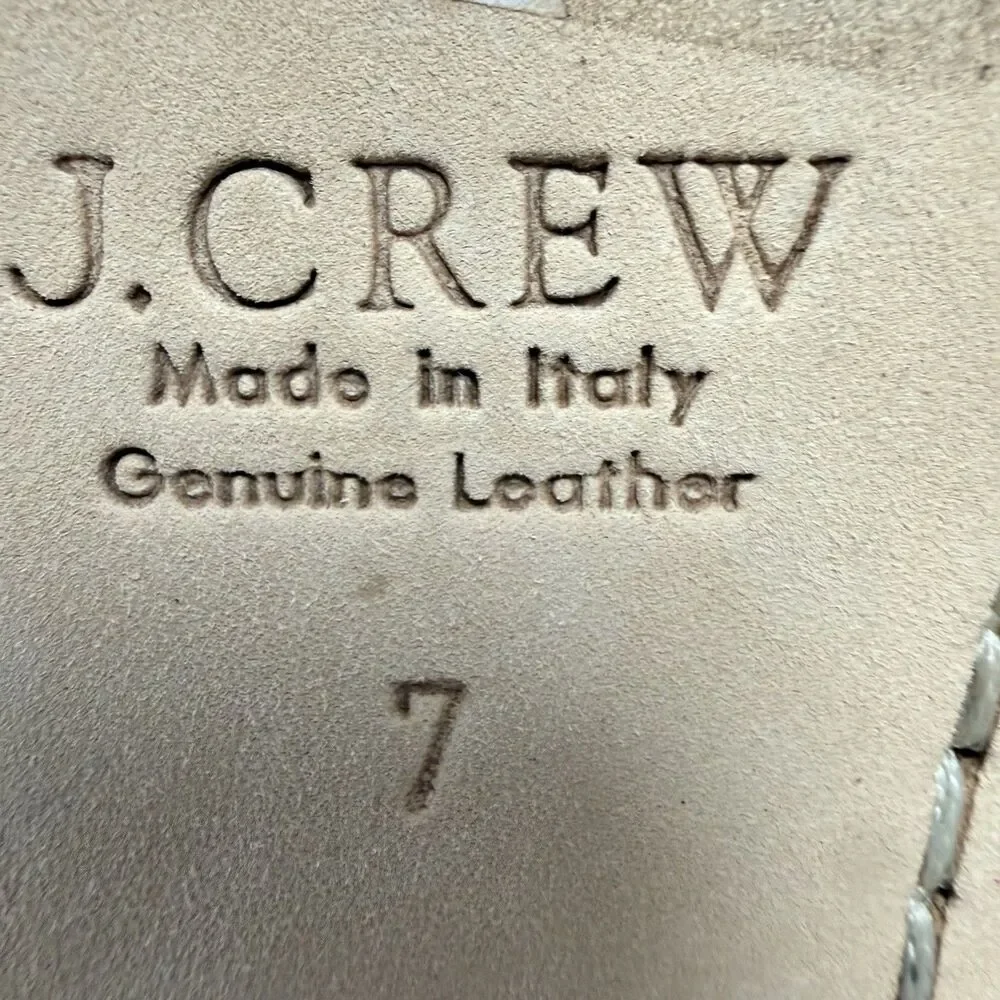 J. Crew Navy & Copper Orange Metallic Jacquard Tasseled Leather Sole Loafer Sz 7